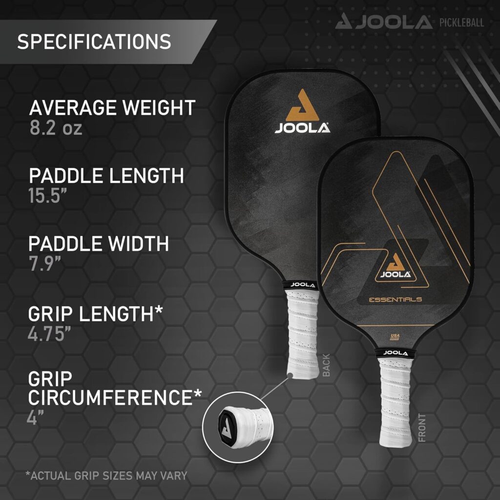 Pala de Pickleball JOOLA Essentials Performance medidas